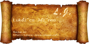 Lukács János névjegykártya